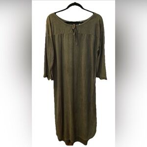 Kaktus 3/4 Sleeve Lagenlook Large Dress Suedette Prairie Milkmaid Peasant Boxy